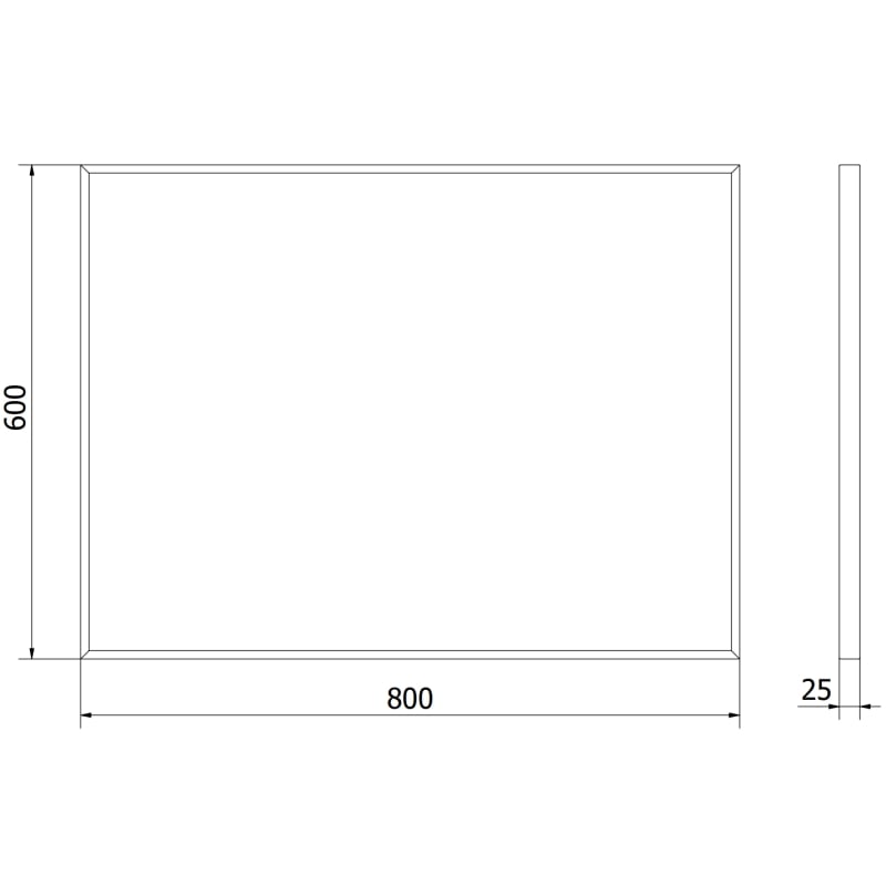 Mexen Loft Rechteckiger Badspiegel 80 x 60 cm, Rahmen in gebürstetem Gold - 9852-080-060-000-50