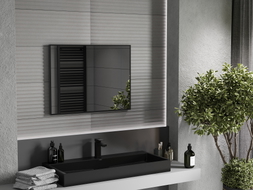 Mexen Loft rechteckiger Badezimmerspiegel 80 x 60 cm, schwarzer Rahmen - 9852-080-060-000-70