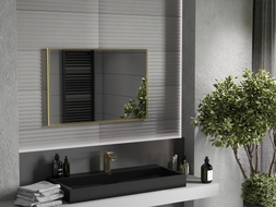 Mexen Loft Badezimmer Spiegel rechteckig 90 x 60 cm, goldener Rahmen - 9852-090-060-000-50