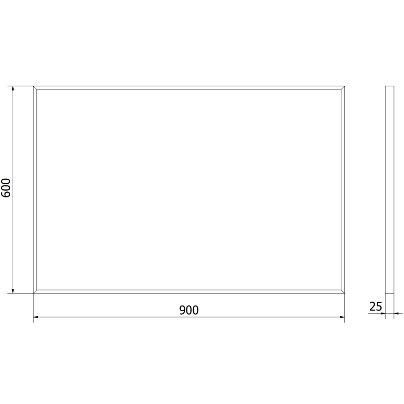 Mexen Loft Badezimmer Spiegel rechteckig 90 x 60 cm, goldener Rahmen - 9852-090-060-000-50