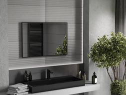 Mexen Loft rechteckiger Badezimmerspiegel 90 x 60 cm, schwarzer Rahmen - 9852-090-060-000-70