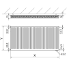 Mexen CV21 Plattenheizkörper 500 x 1200 mm, unterer Anschluss, 1329 W, Anthrazit - W621-050-120-66