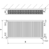 Mexen CV33 Plattenheizkörper 300 x 1800 mm, unterer Anschluss, 2402 W, Anthrazit - W633-030-180-66