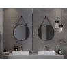 Mexen String runder Badezimmerspiegel 60 cm, schwarzer Rahmen - 9854-060-060-000-70
