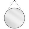Mexen String rundes Badezimmerspiegel 80 cm, schwarzer Rahmen - 9854-080-080-000-70