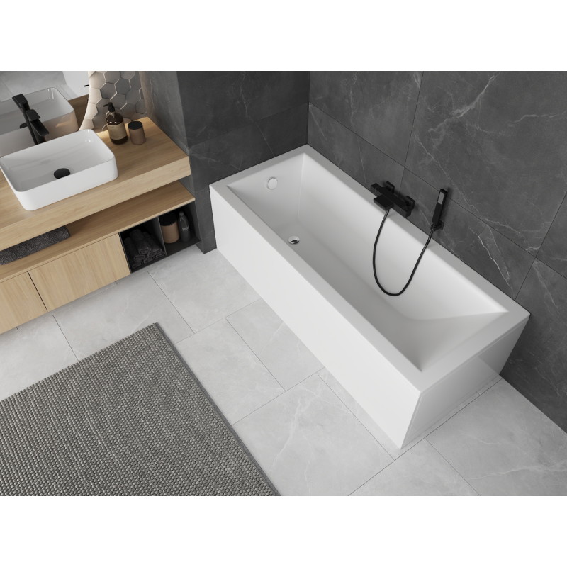 Mexen Cubik Rechteckige Badewanne 130 x 70 cm mit Verkleidung, weiß - 55031307000X