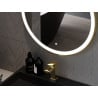Mexen Esso beleuchteter Badezimmer-Spiegel, rund 80 cm, LED 6000K, Antibeschlag, goldener Rahmen - 9825-080-080-611-50