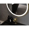 Mexen Esso Beleuchteter Badezimmerspiegel, rund 90 cm, LED 6000K, Antibeschlag, goldener Rahmen - 9825-090-090-611-50