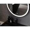 Mexen Esso beleuchteter Badezimmerspiegel, rund 60 cm, LED 6000K, Antibeschlag, schwarzer Rahmen - 9825-060-060-611-70