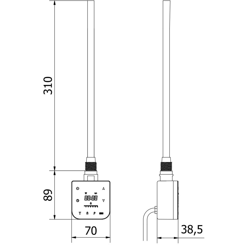 Mexen FA-F elektrische Heizung mit Wi-Fi, 300 W, schwarz - W953-0300-70