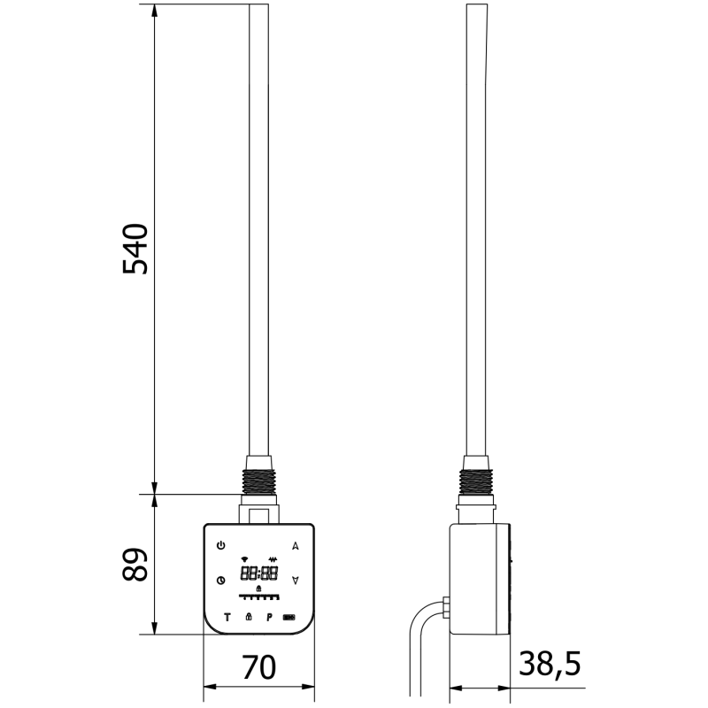 Mexen FA-F elektrische Heizung mit Wi-Fi, 600 W, schwarz - W953-0600-70