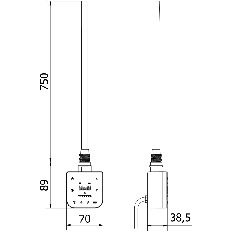 Mexen FA-F elektrische Heizung mit Wi-Fi, 900 W, schwarz - W953-0900-70
