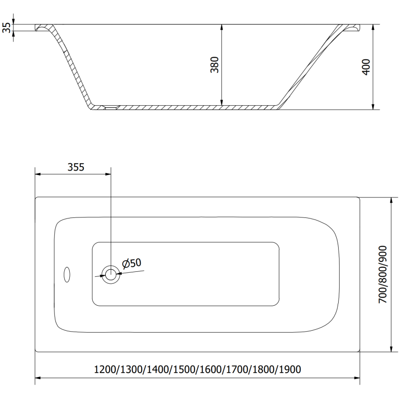 Mexen Vega rechteckige Badewanne 150 x 70 cm mit Verkleidung und 1-flügeliger 90 cm Falttür, transparent, Chrom