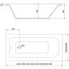 Mexen Vega rechteckige Badewanne 160 x 70 cm mit Verkleidung und 1-flügeliger Trennwand 60 cm, schwarzes Muster