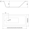 Mexen Cubik Rechteckige Badewanne 150 x 70 cm mit Verkleidung und 1-flügeliger Duschwand 60 cm, transparent, gold