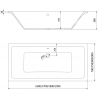 Mexen Cube Rechteckige Badewanne 180 x 80 cm mit Verkleidung und 1-flügeliger 80 cm Duschabtrennung, schwarzes Muster