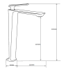 Mexen Ares hoher Waschtischarmatur, Chrom - 744110-00
