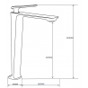Mexen Ares hoher Waschtischhahn, gold - 744110-50