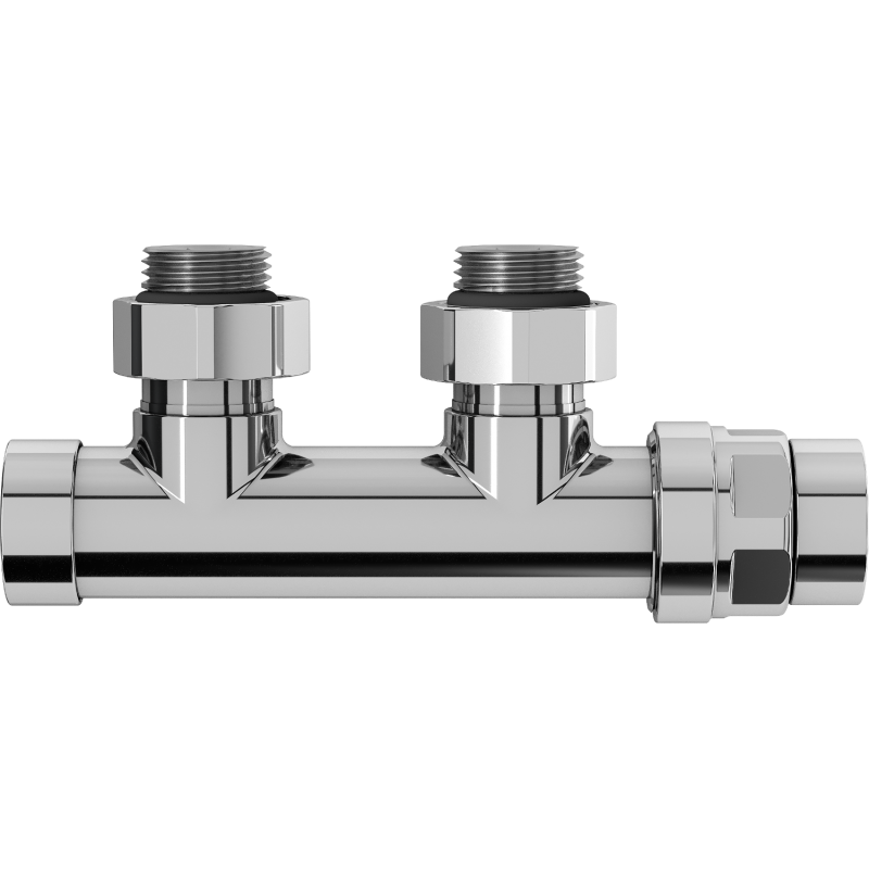 Mexen Uni-Term Heizkörperventil, Winkelform, Duplex, DN50, Chrom - W907-000-01