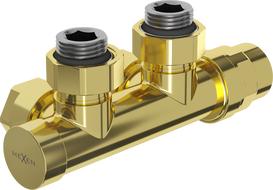 Mexen Uni-Term Heizkörper-Eckventil, Duplex, DN50, Gold - W907-000-50