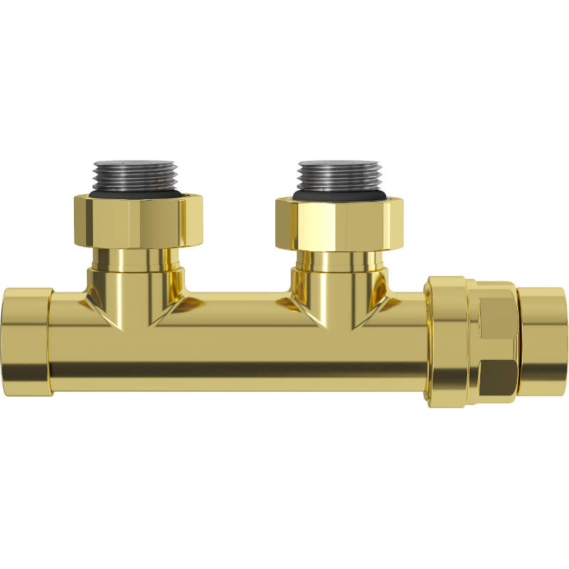 Mexen Uni-Term Heizkörper-Eckventil, Duplex, DN50, Gold - W907-000-50