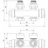 Mexen Uni-Term Heizkörperventil Winkel/Gerade, Duplex, DN50, gold - W908-000-50