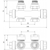 Mexen Uni-Term Heizkörperventil Eck-/Durchgangsform, Duplex, DN50, Anthrazit - W908-000-66