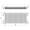 Mexen C22 Plattenheizkörper 400 x 700 mm, seitlicher Anschluss, 830 W, schwarz - W422-040-070-70