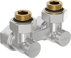 Mexen Uni-Term Zweirohr-Heizkörperventil DN50, Eckform 1/2"x16 mm, Nickel - W911-016-01
