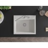 Mexen Oscar granitspüle 1-becken 580 x 490 mm, weiß, sifon chrom - 6519581000-20