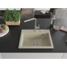 Mexen Oscar Granitspüle 1-Becken 580 x 490 mm, beige, Chromsiphon - 6519581000-69