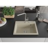 Mexen Oscar Granitspüle Einbauspüle 1-beckig 580 x 490 mm, beige, Siphon chrom - 6519581000-69