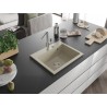Mexen Oscar Granitspüle 1-Becken 580 x 490 mm, beige, Chromsiphon - 6519581000-69