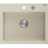 Mexen Oscar Granitspüle 1-Becken 580 x 490 mm, beige, Chromsiphon - 6519581000-69