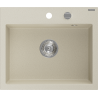 Mexen Oscar Granitspüle Einbauspüle 1-beckig 580 x 490 mm, beige, Siphon chrom - 6519581000-69