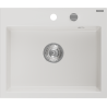 Mexen Oscar Granitspüle 1-Becken 580 x 490 mm, weiß, Chrom Siphon - 6519581000-20
