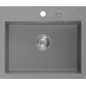 Mexen Oscar Granitspüle 1-beckig 580 x 490 mm, grau, chrom Siphon - 6519581000-71
