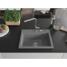 Mexen Oscar Granitspüle 1-beckig 580 x 490 mm, grau, chrom Siphon - 6519581000-71