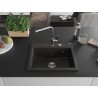 Mexen Oscar Granitspüle 1-beckig 580 x 490 mm, schwarz/gold metallic, Chrom-Siphon - 6519581000-75
