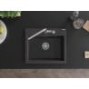 Mexen Oscar Granit-Spüle 1-beckig 580 x 490 mm, schwarz gesprenkelt, Siphon Chrom - 6519581000-76