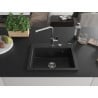 Mexen Oscar Granitspüle 1-becken 580 x 490 mm, schwarz, Siphon Chrom - 6519581000-77