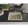 Mexen Oscar Granitspüle 1-Becken 580 x 490 mm, beige, goldener Siphon - 6519581000-69-G