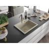 Mexen Oscar 1-Kammer-Granits Spüle 580 x 490 mm, beige, Siphon Gold - 6519581000-69-G
