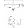 Mexen Kai thermostatische Badewannenarmatur, Graphit - 77300-66