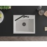 Mexen Oscar Granitspüle 1-Becken 580 x 490 mm, weiß, schwarzer Siphon - 6519581000-20-B