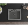 Mexen Oscar Granitspüle 1-Becken 580 x 490 mm, grau, schwarzer Siphon - 6519581000-71-B