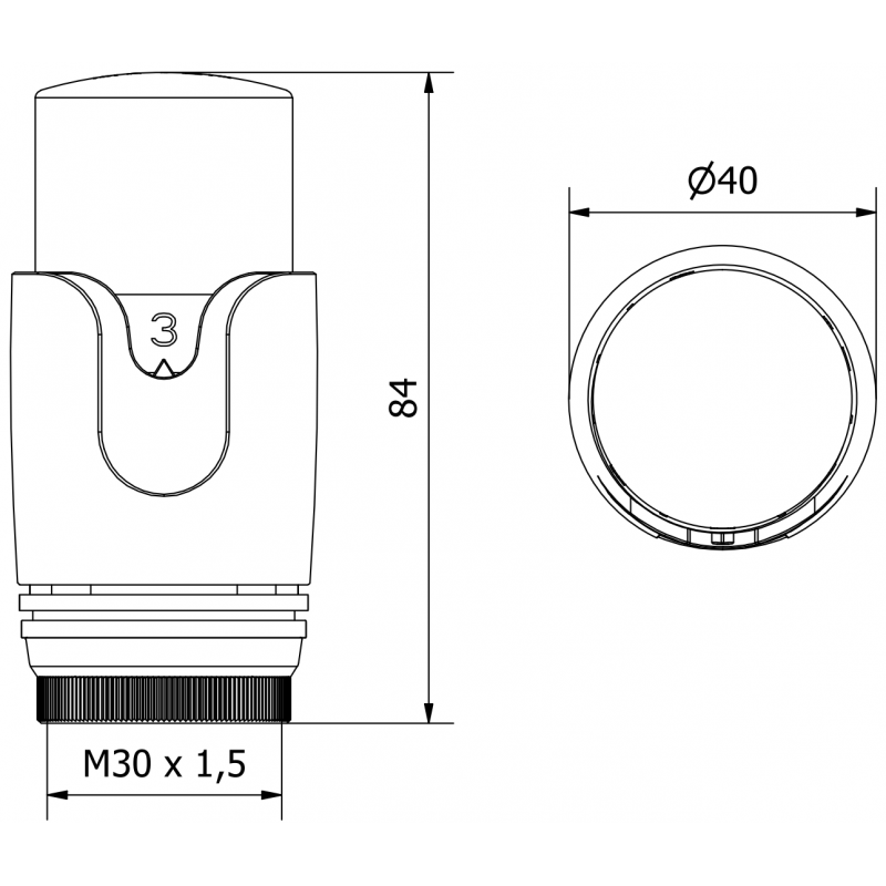Mexen Uni-Term Thermostatkopf für Heizkörper, weiß/chrom - W900-000-21