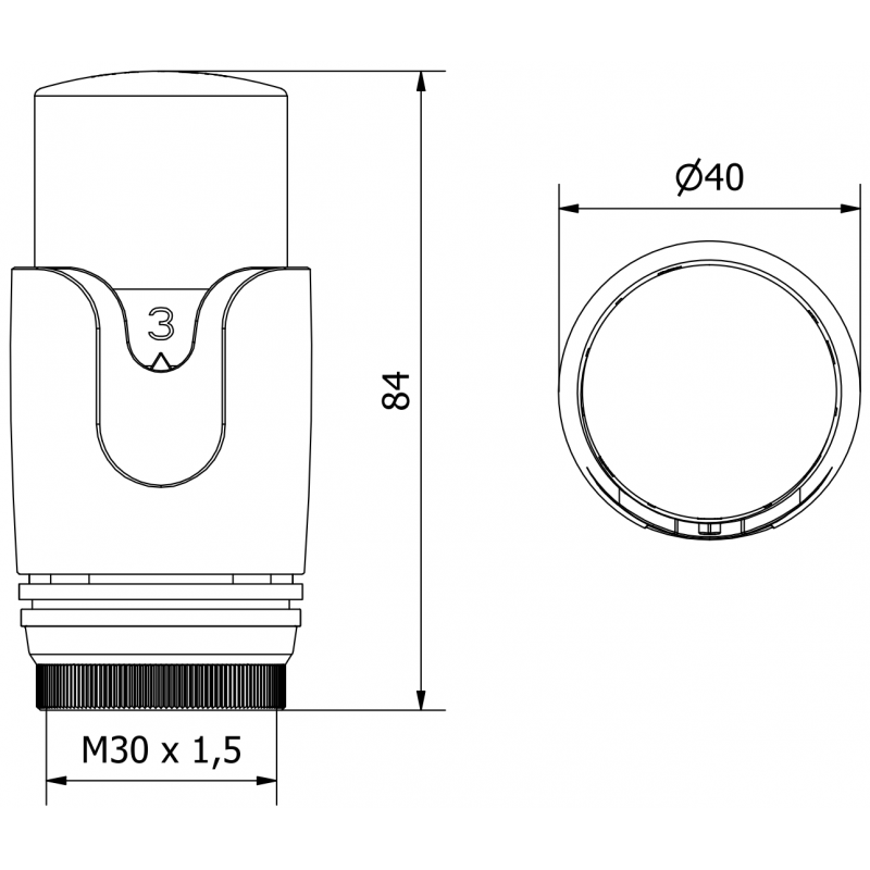 Mexen Uni-Term Thermostatkopf für Heizkörper, Chrom - W900-000-01