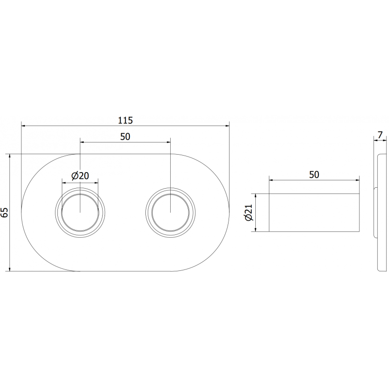 Mexen Uni-Term R Doppelverkleidungssatz für Heizkörper, Chrom - W905-000-01