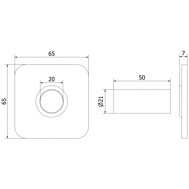 Mexen Uni-Term Einzelnes Abdeckset für Heizkörper, Chrom - W909-000-01